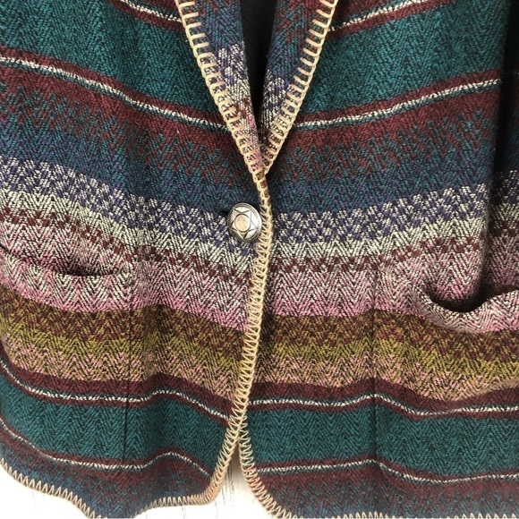 Vintage David Paul New York southwest Aztec print blazer jacket size medium - Picture 3 of 9